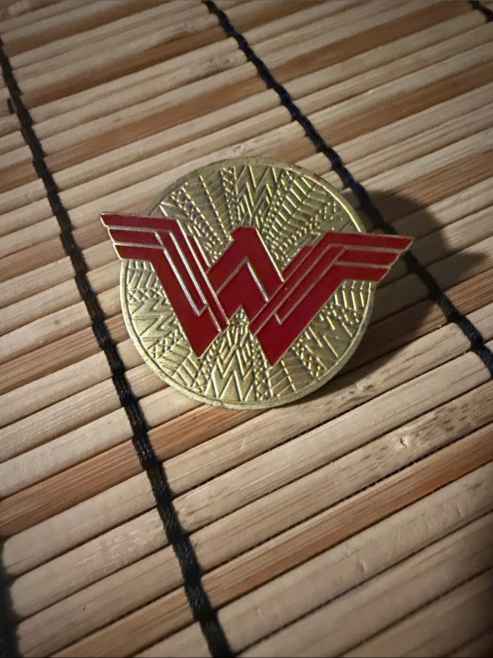 Wonder Woman Inspired Red & Gold Enamel Pin - Women Accessories